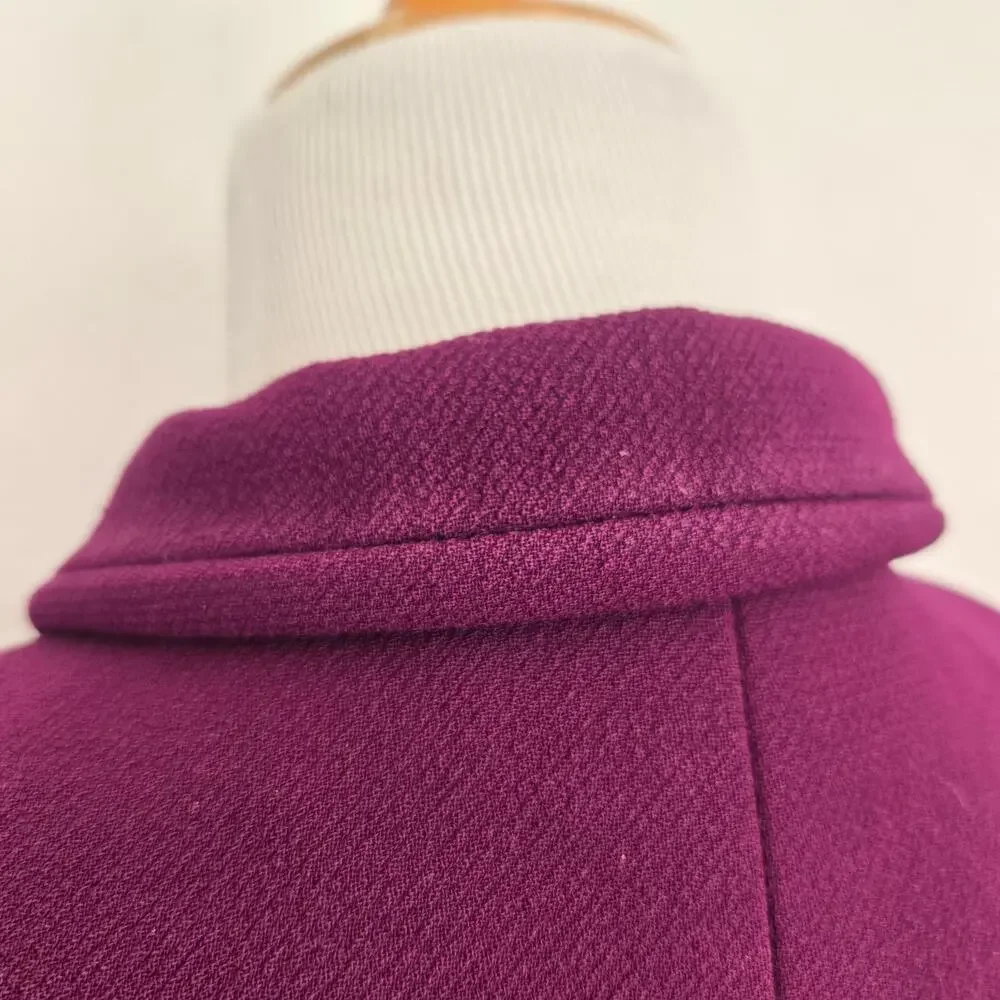 J Crew Carlin Coat Double Cloth Wool Thinsulate Purple Old Money Women 4P